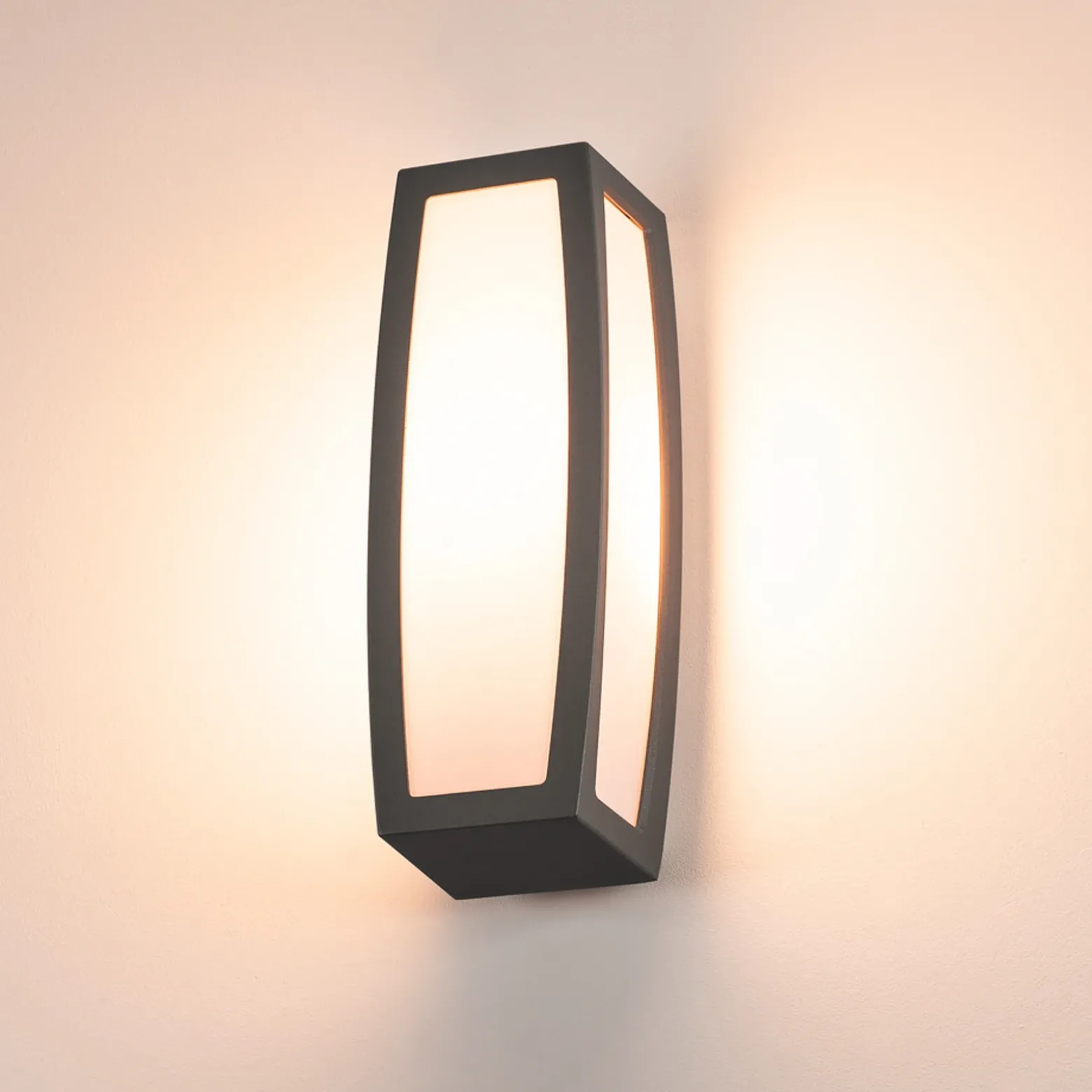 Aplique de exterior SLV Meridian Box, antracita, ancho 13 cm