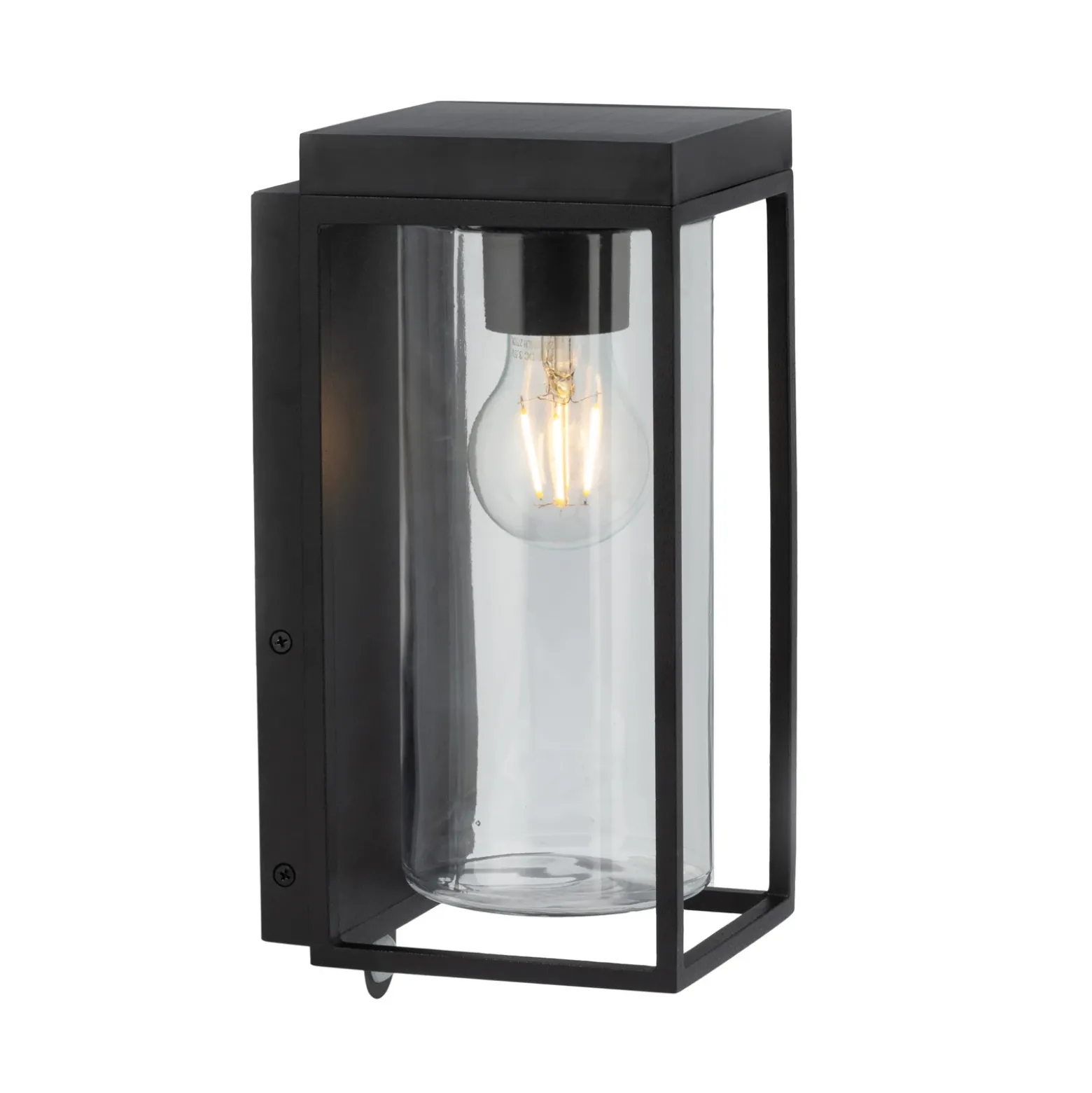 Aplique de exterior solar FLAIR, negra, 29 cm, con sensor, IP44