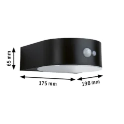 Aplique de exterior solar Paulmann Eileen, negra, con sensor, IP44