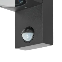 Aplique de exterior Tetje de PRIOS, negra, redonda, con sensor