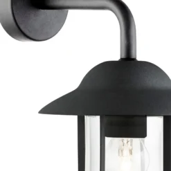Aplique de exterior Toronto, negro IP44, acero, vidrio, E27