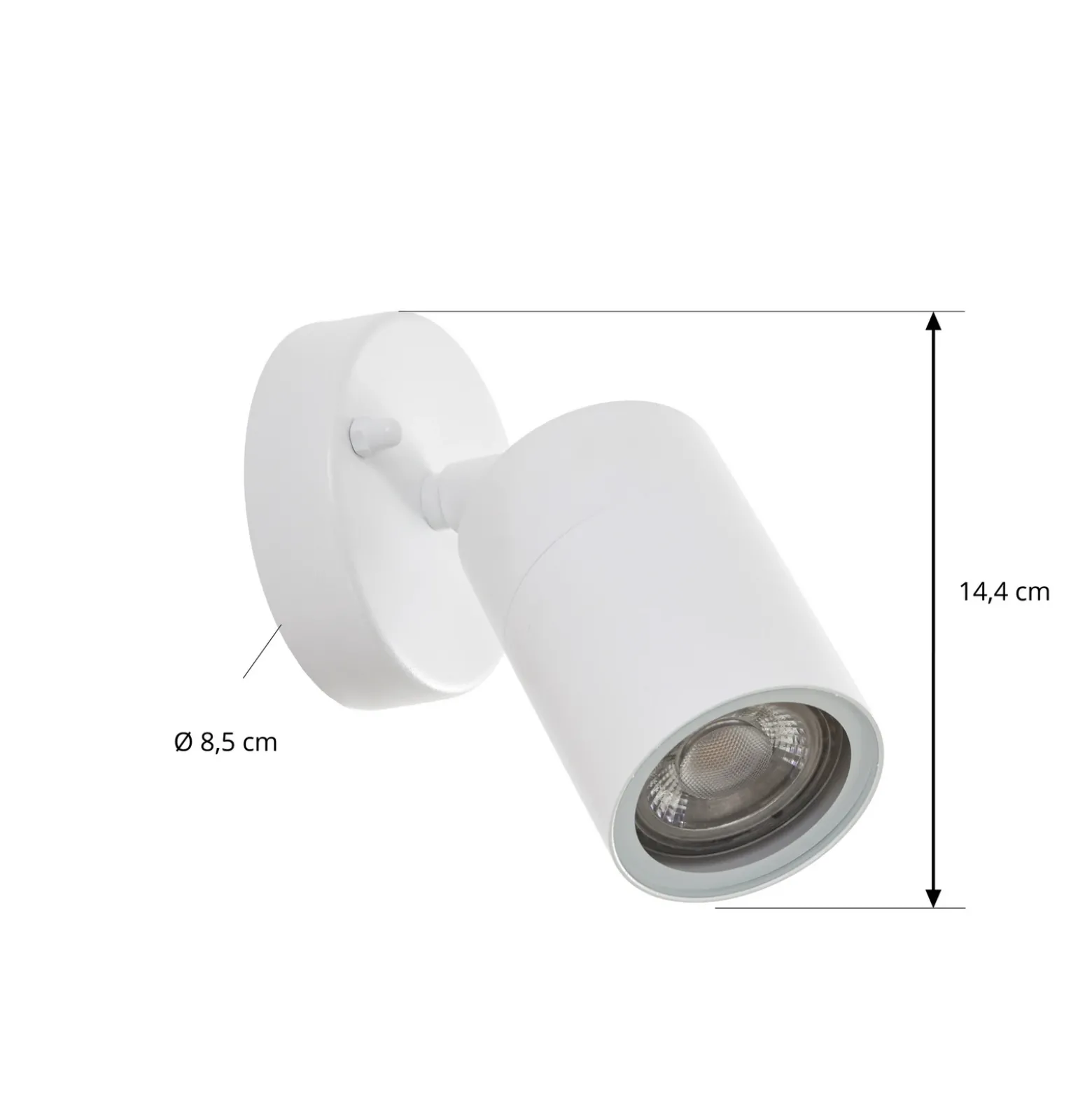 Aplique de exterior Tulimar de PRIOS, 14 cm, blanca, orientable, IP44