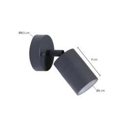 Aplique de exterior Tulimar de PRIOS, 15 cm, antracita, orientable