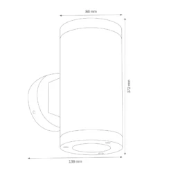 Aplique de exterior 1060 up/down, grafito
