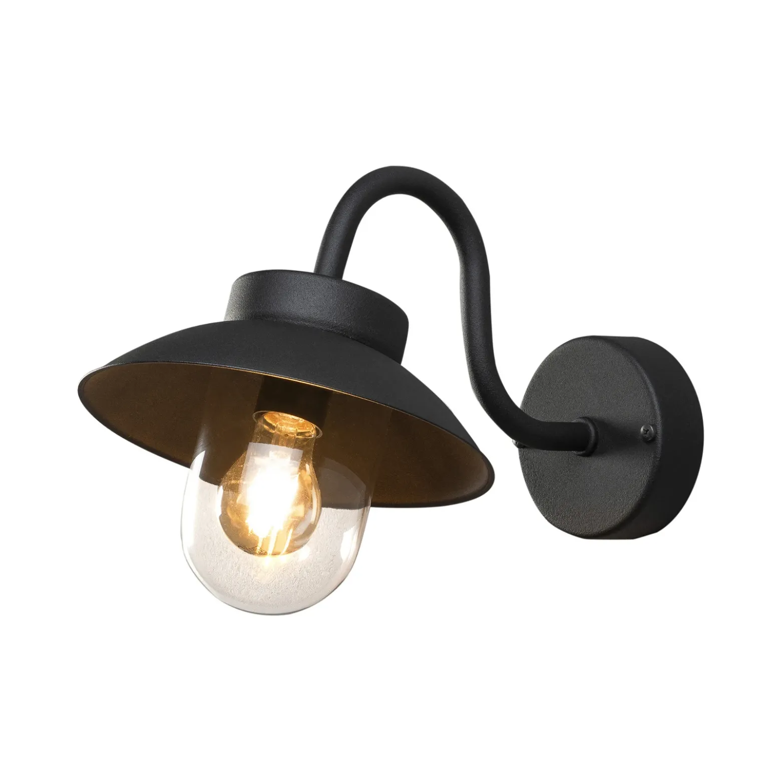 Aplique de exterior Vega Mini, 22 cm, negro