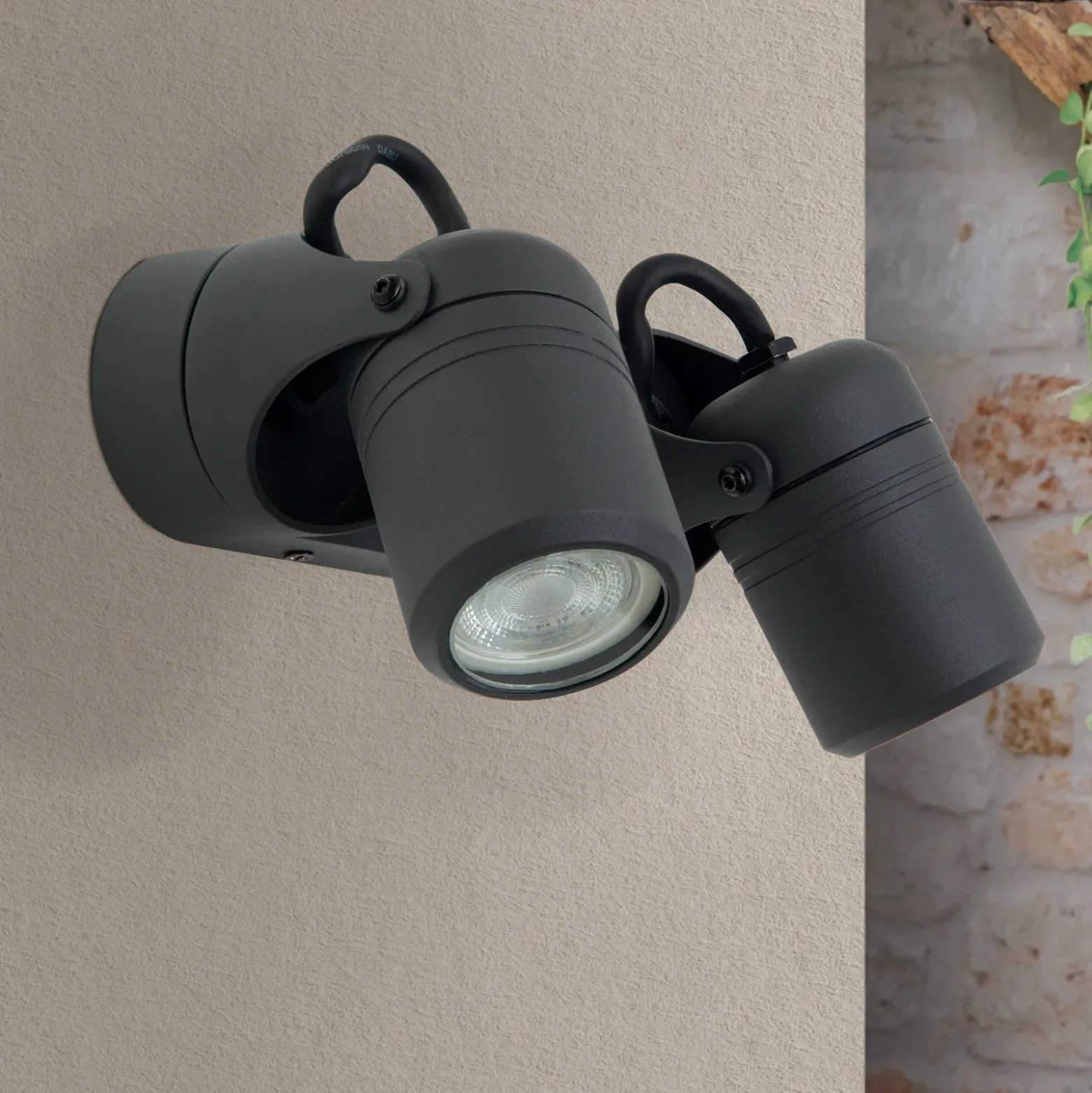 Aplique de exterior Vision, giratorio, 2 luces