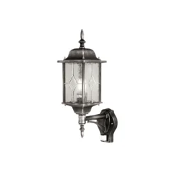 Aplique de exterior Wexford, con sensor, negro/plata, IP44