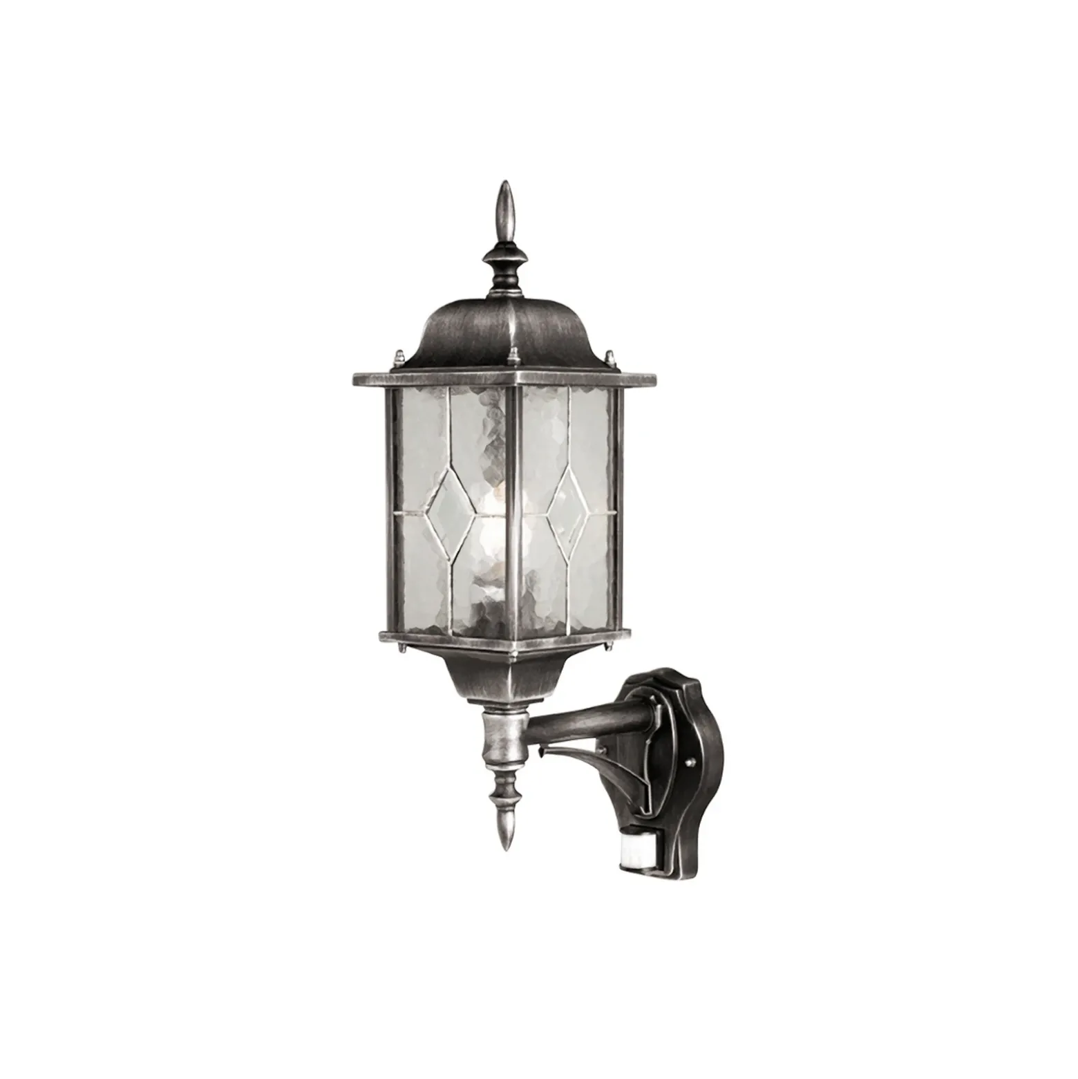 Aplique de exterior Wexford, con sensor, negro/plata, IP44