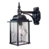 Aplique de exterior Wexford WX2, negro/transparente, cristal/metal