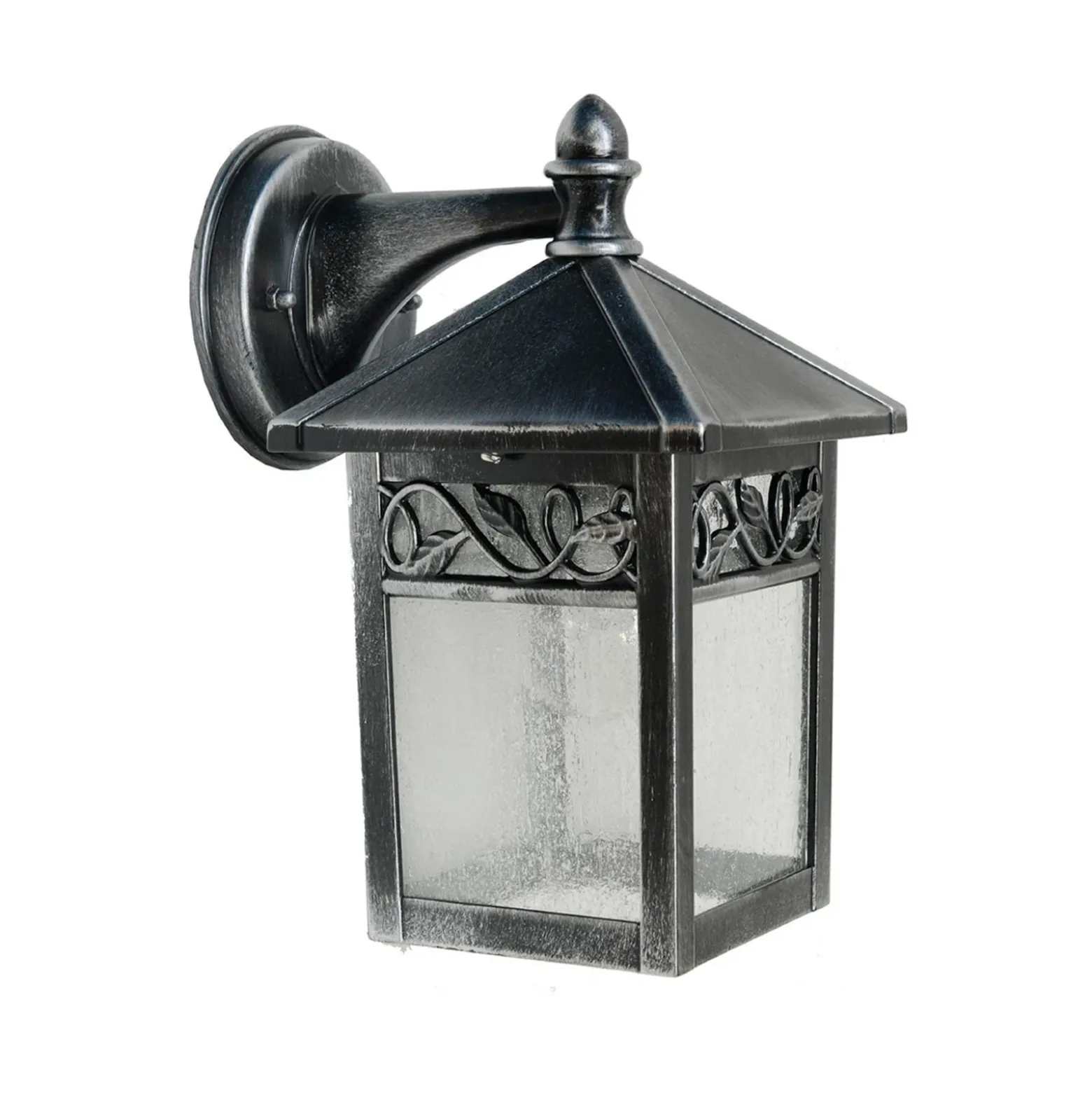 Aplique de exterior Winchcombe, negro/transparente, IP44