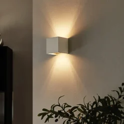 Aplique de pared Arcchio Zuzana, angular, blanco, G9, 10 cm de ancho