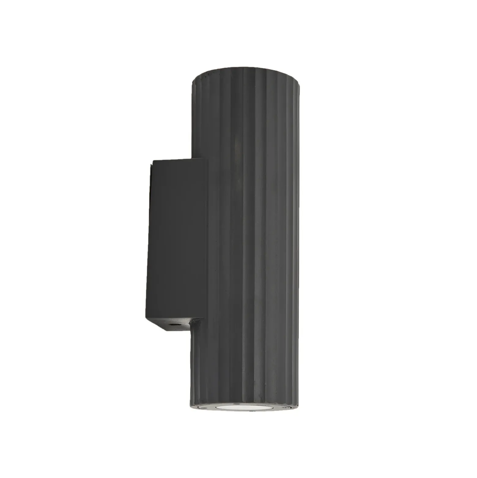 Aplique de pared Christa de Lindby, antracita, hormigón, 25 cm, estriado
