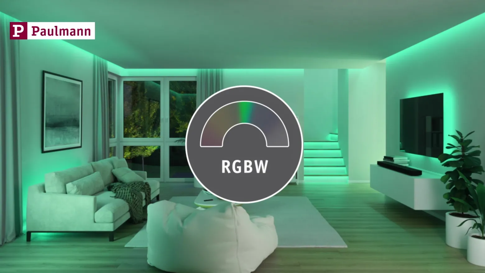 Aplique de pared con sensor inteligente Alara de Paulmann, RGBW antracita IP44