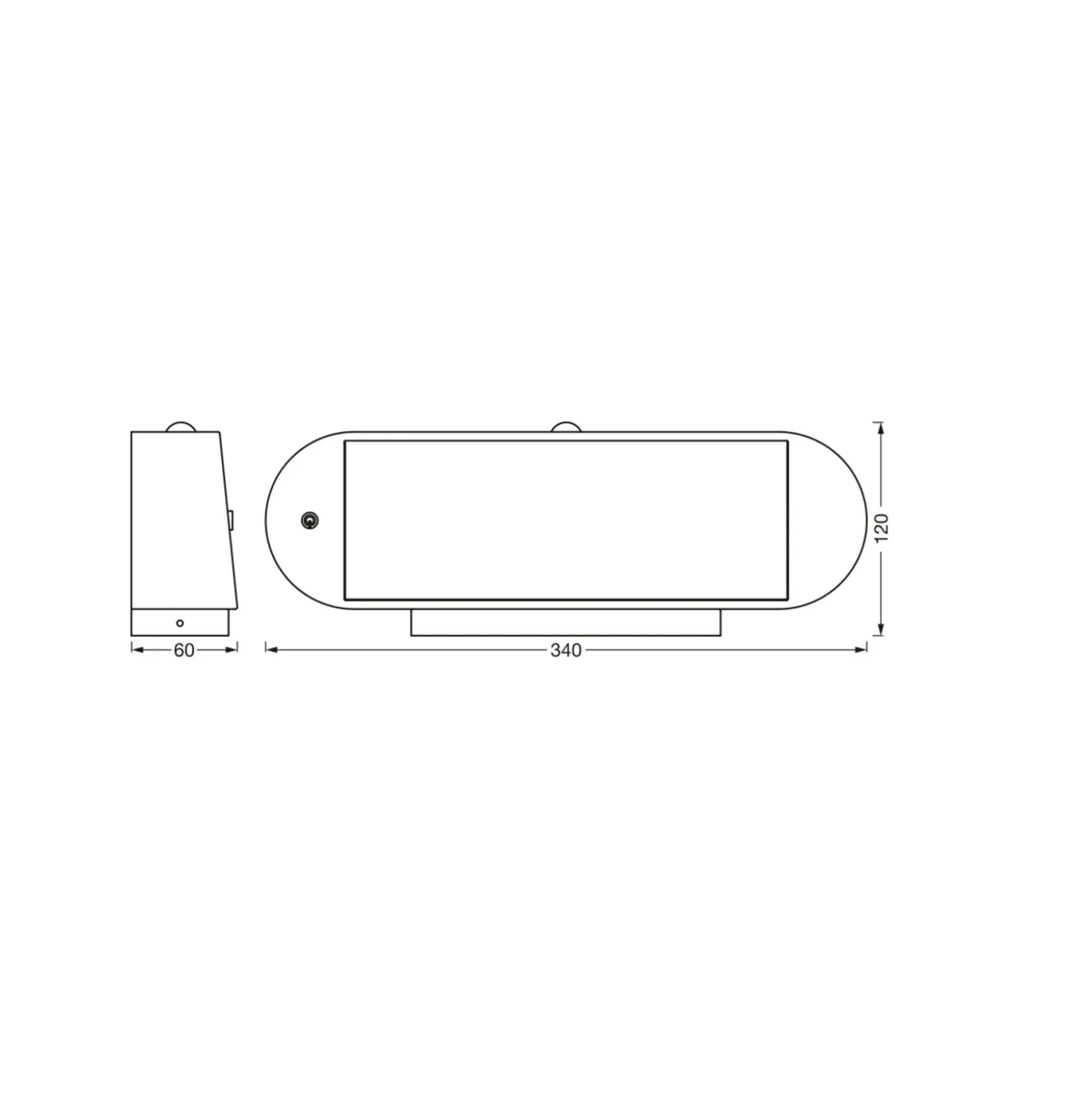 Aplique de pared con sensor LED OSRAM ENDURA STYLE SOLAR OVAL 34 cm 840