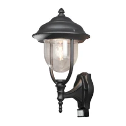 Aplique de pared ext. Parma, sensor de mov., negro