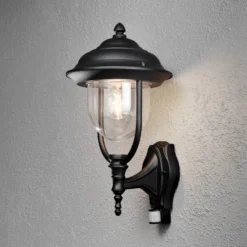 Aplique de pared ext. Parma, sensor de mov., negro