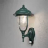 Aplique de pared ext. Parma, sensor de mov., verde