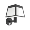 Aplique de pared LED Altilia, negro, plástico, sensor