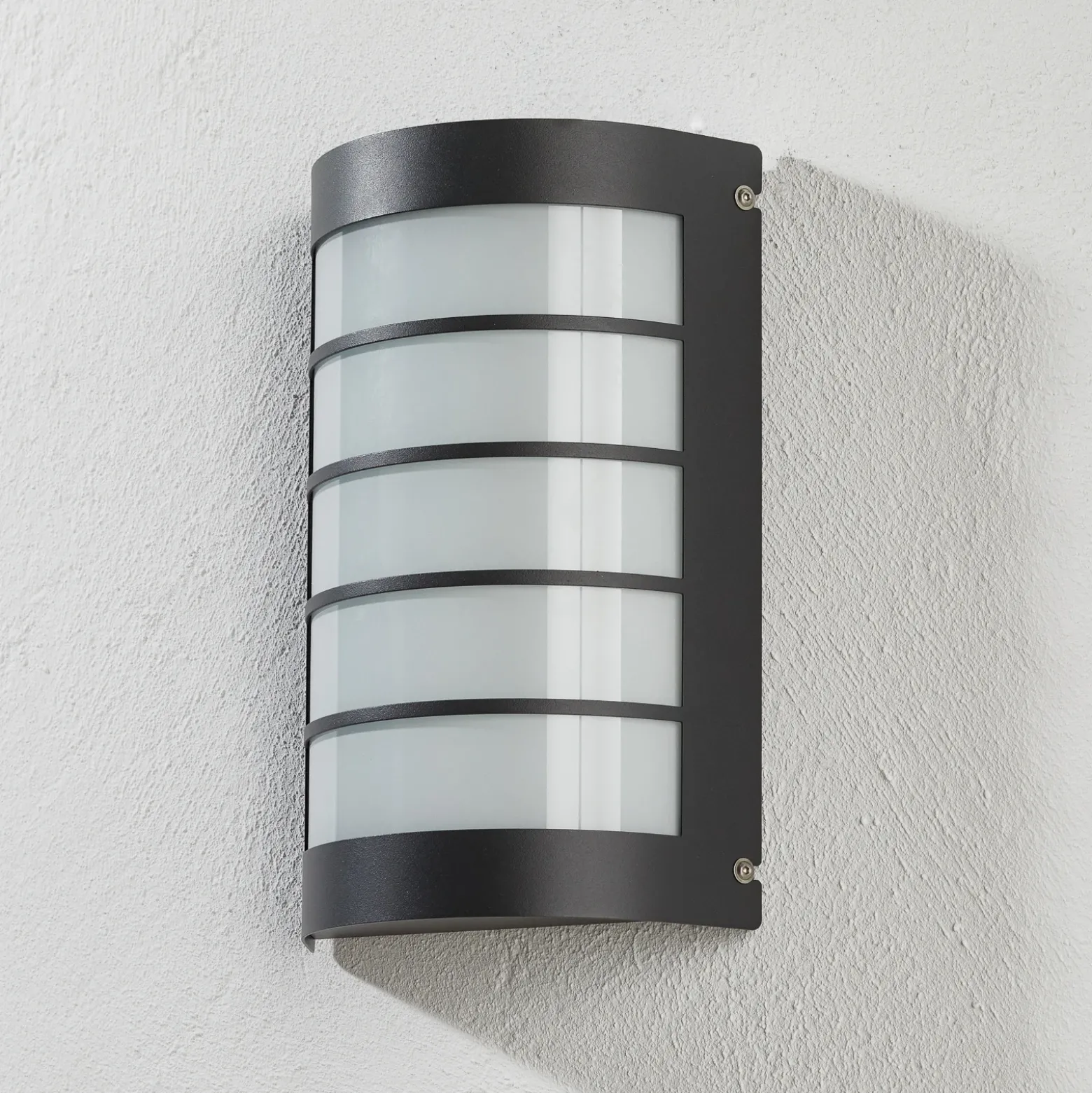 Aplique de pared LED Aqua Marco acero inoxidable antracita rejilla sensor