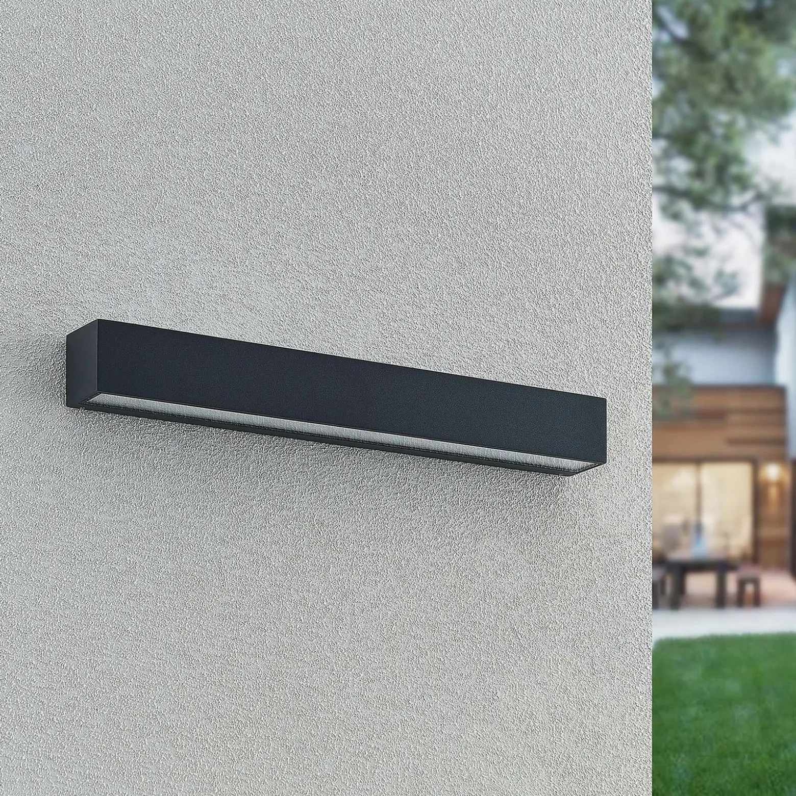 Aplique de pared LED Arcchio Lengo, 50 cm, 2 luces, antracita, CCT