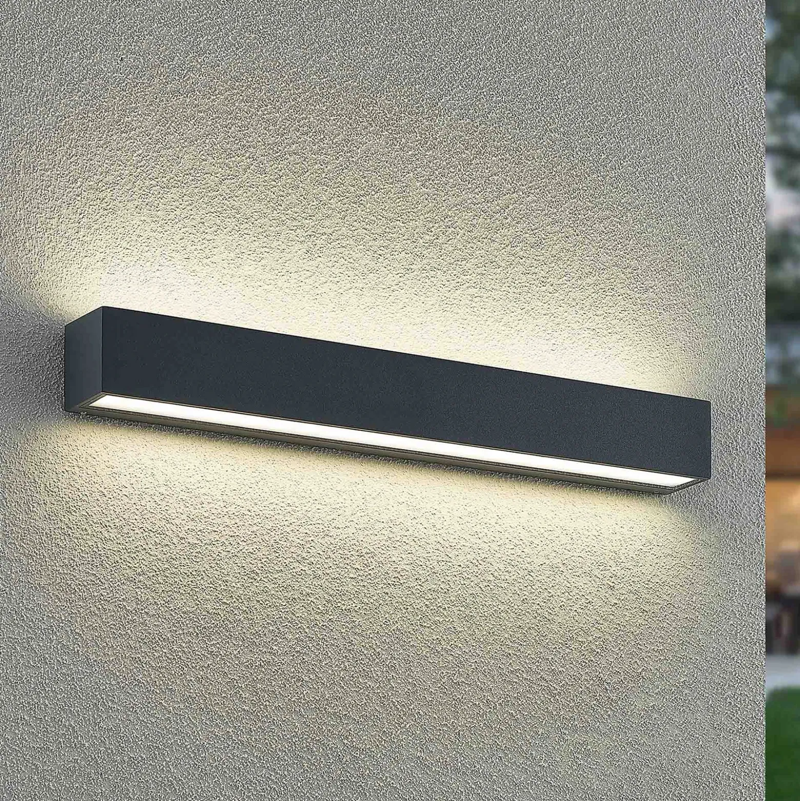 Aplique de pared LED Arcchio Lengo, 50 cm, 2 luces, antracita, CCT