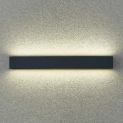 Aplique de pared LED Arcchio Lengo, 50 cm, 2 luces, antracita, CCT