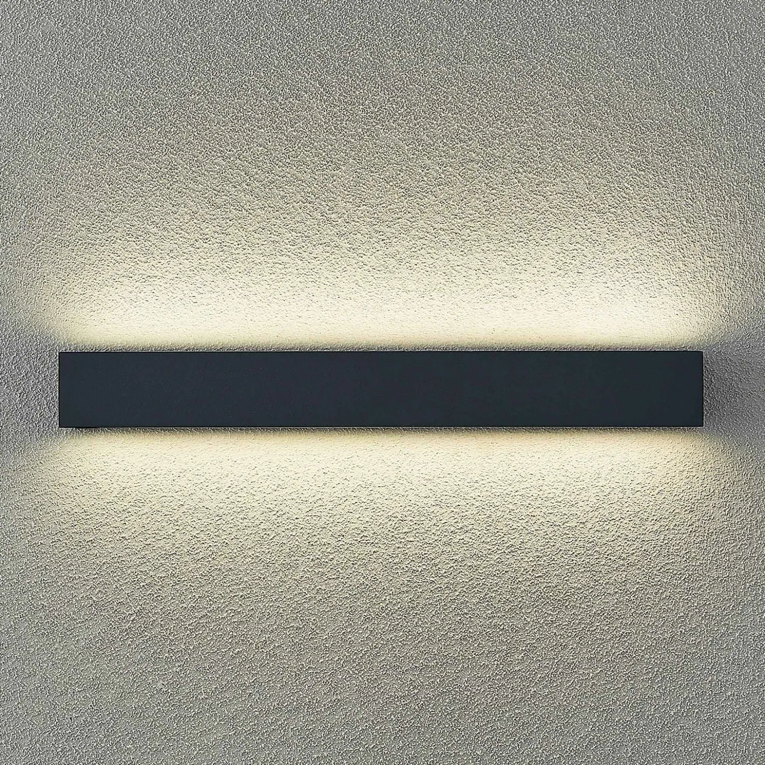 Aplique de pared LED Arcchio Lengo, 50 cm, 2 luces, antracita, CCT