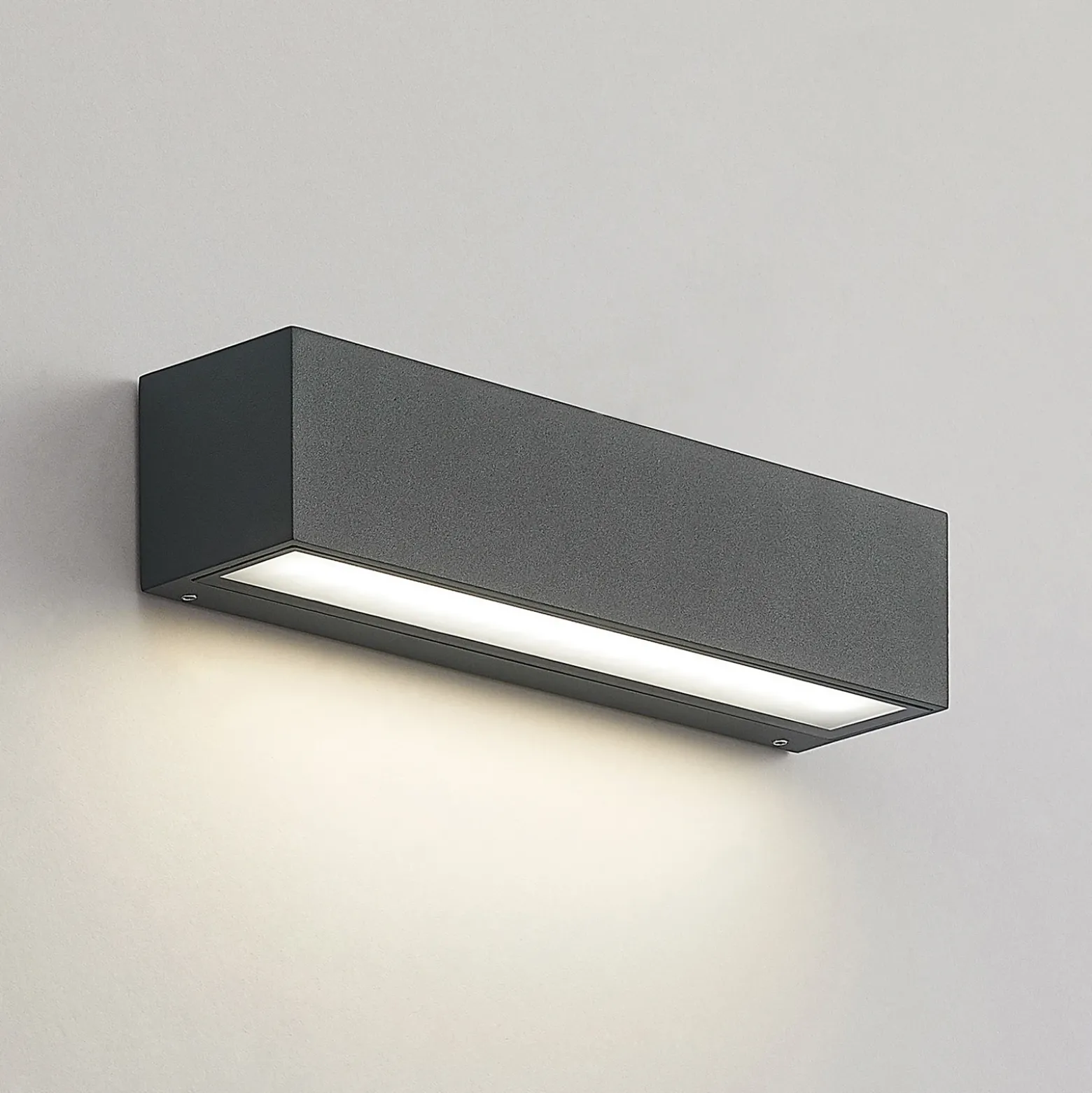 Aplique de pared LED Arcchio Lengo, 25 cm, 1 luz, antracita, CCT