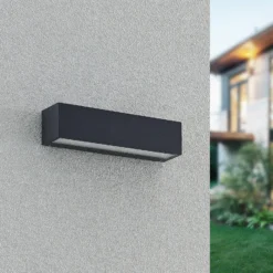 Aplique de pared LED Arcchio Lengo, 25 cm, 1 luz, antracita, CCT