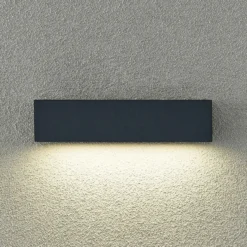 Aplique de pared LED Arcchio Lengo, 25 cm, 1 luz, antracita, CCT