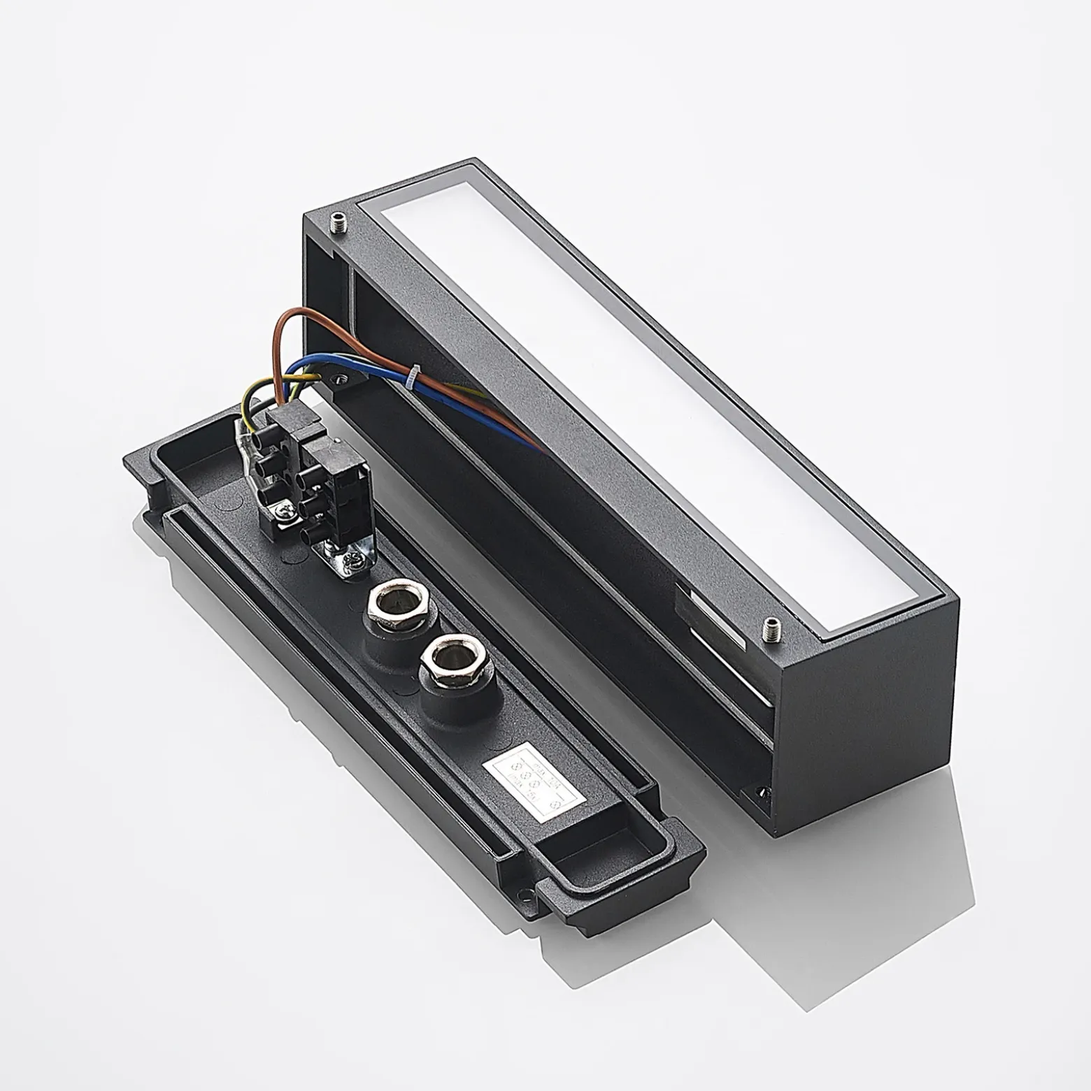 Aplique de pared LED Arcchio Lengo, 25 cm, 1 luz, antracita, CCT