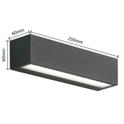 Aplique de pared LED Arcchio Lengo, 25 cm, 1 luz, antracita, CCT