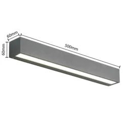 Aplique de pared LED Arcchio Lengo, 50 cm, 1 luz, antracita, CCT