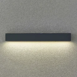 Aplique de pared LED Arcchio Lengo, 50 cm, 1 luz, antracita, CCT