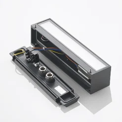 Aplique de pared LED Arcchio Lengo, 25 cm, 2 luces, antracita, CCT