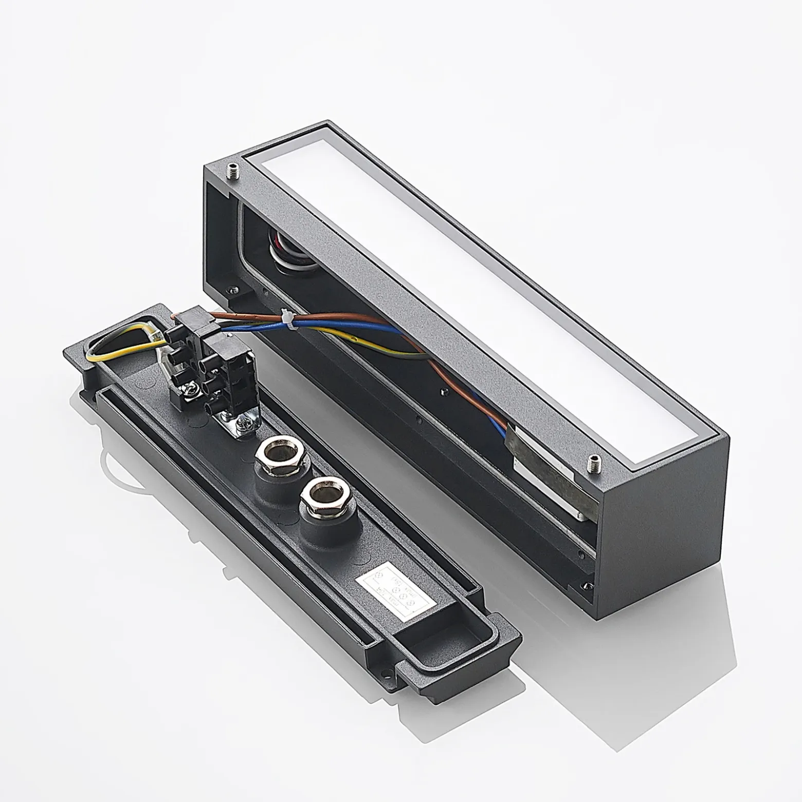 Aplique de pared LED Arcchio Lengo, 25 cm, 2 luces, antracita, CCT