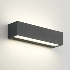 Aplique de pared LED Arcchio Lengo, 25 cm, 2 luces, antracita, CCT
