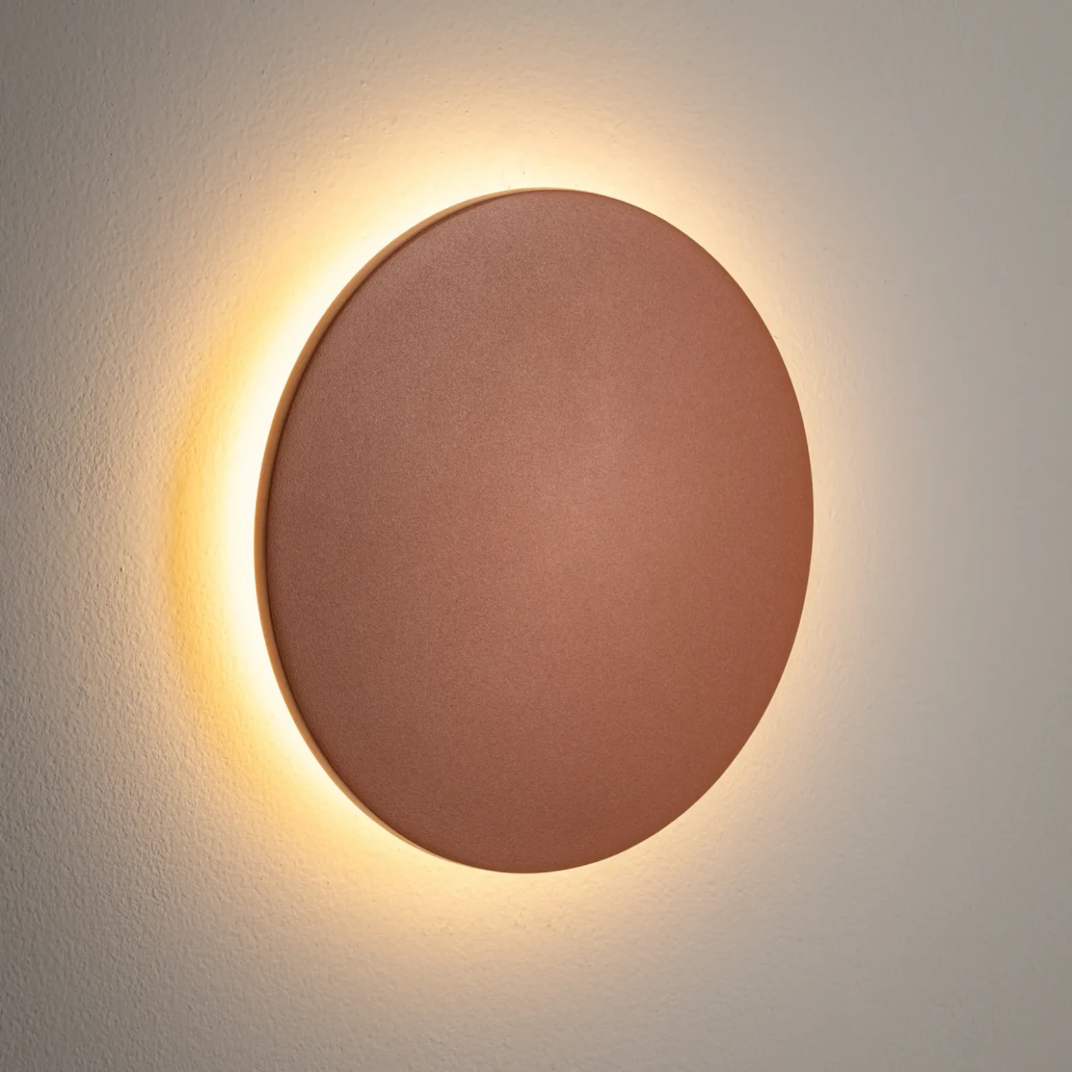 Aplique de pared LED Aria M, rojo ladrillo, aluminio, Ø 18 cm