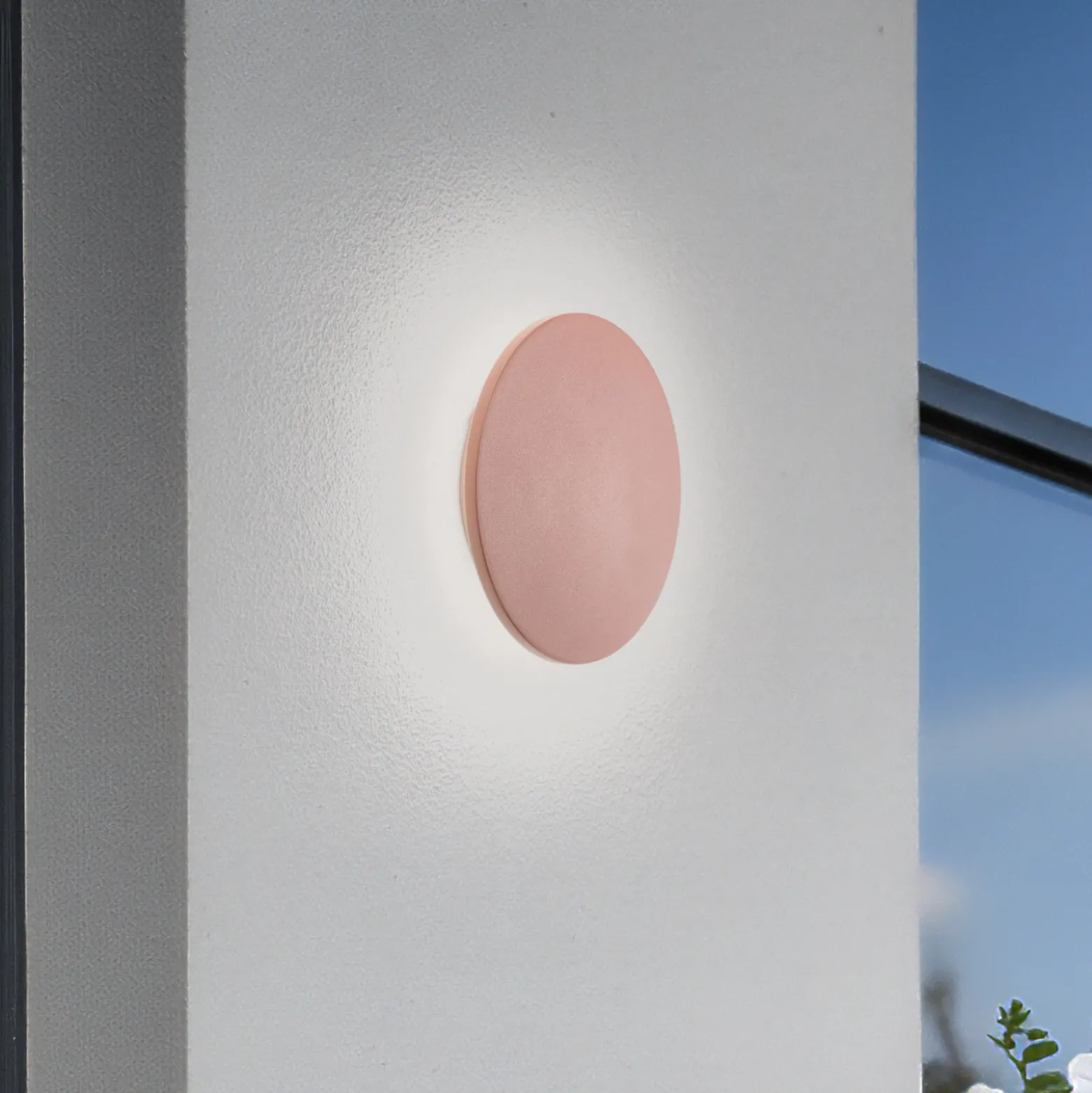 Aplique de pared LED Aria M, rojo ladrillo, aluminio, Ø 18 cm
