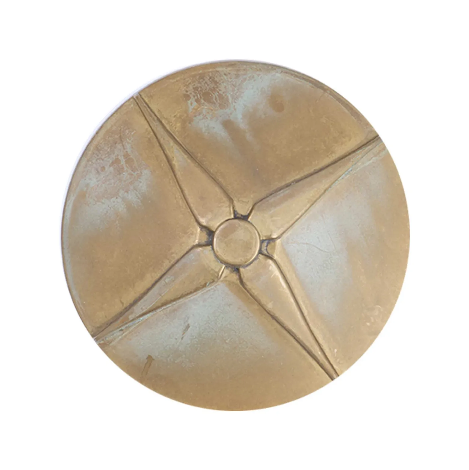 Aplique de pared LED Aura Disk, saliente de 12,5 cm, latón antiguo, IP65