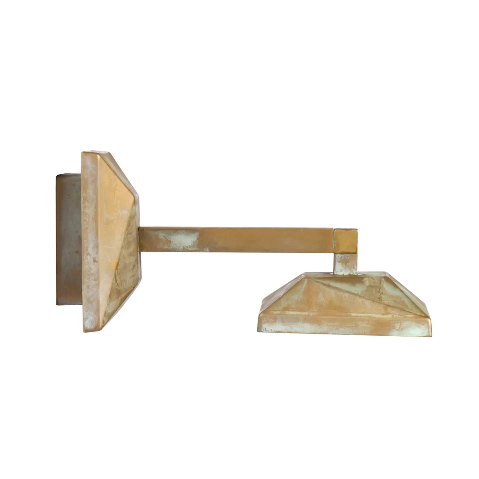 Aplique de pared LED Aura Edge, saliente de 23 cm, latón antiguo, IP65