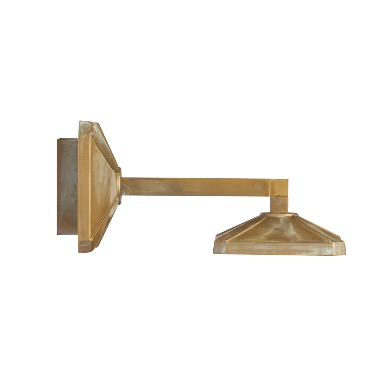 Aplique de pared LED Aura Frame, saliente de 23 cm, color latón antiguo, IP65