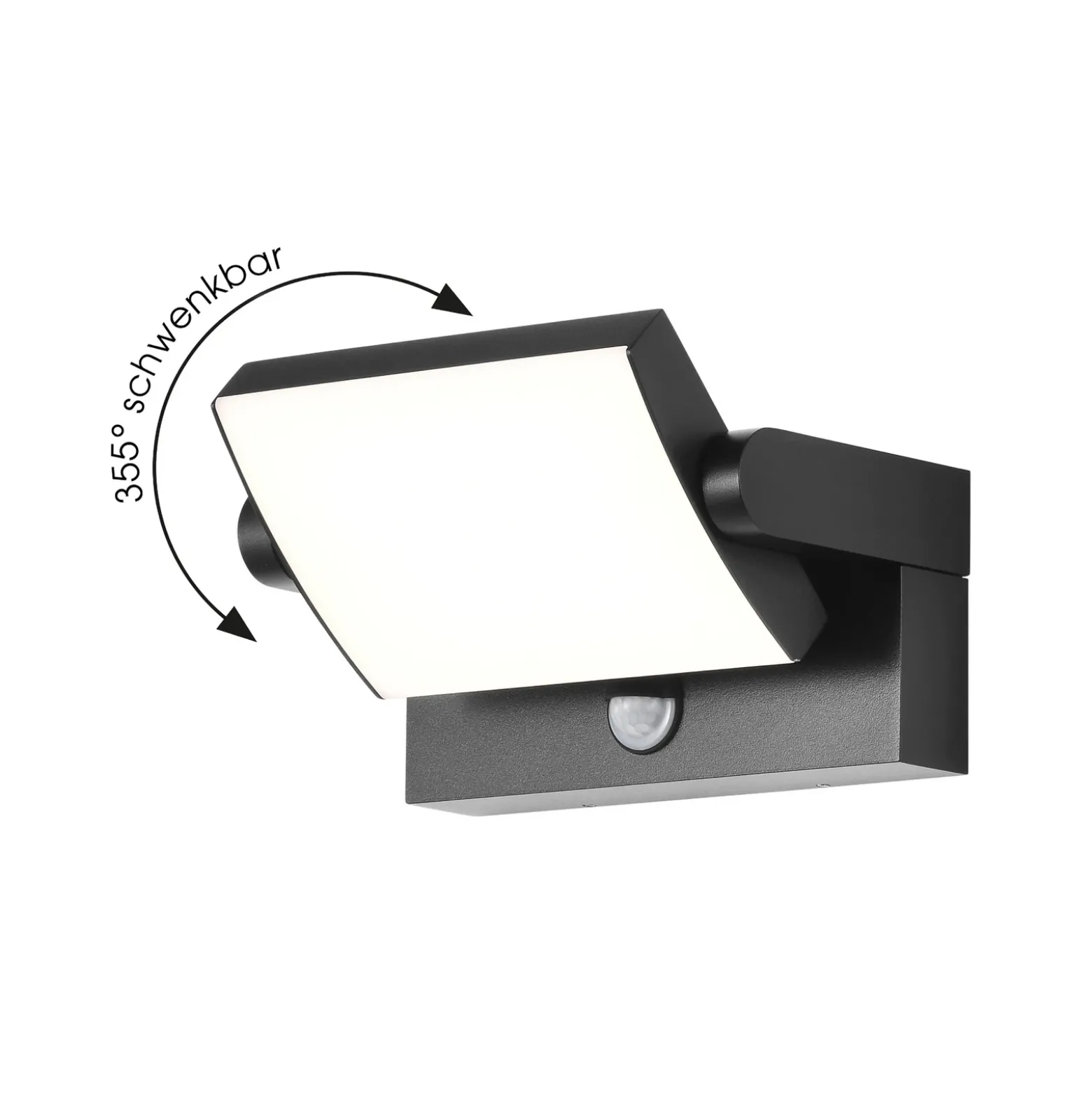 Aplique de pared LED CMD 9081, sensor, antracita, 21 cm, CCT, IP54