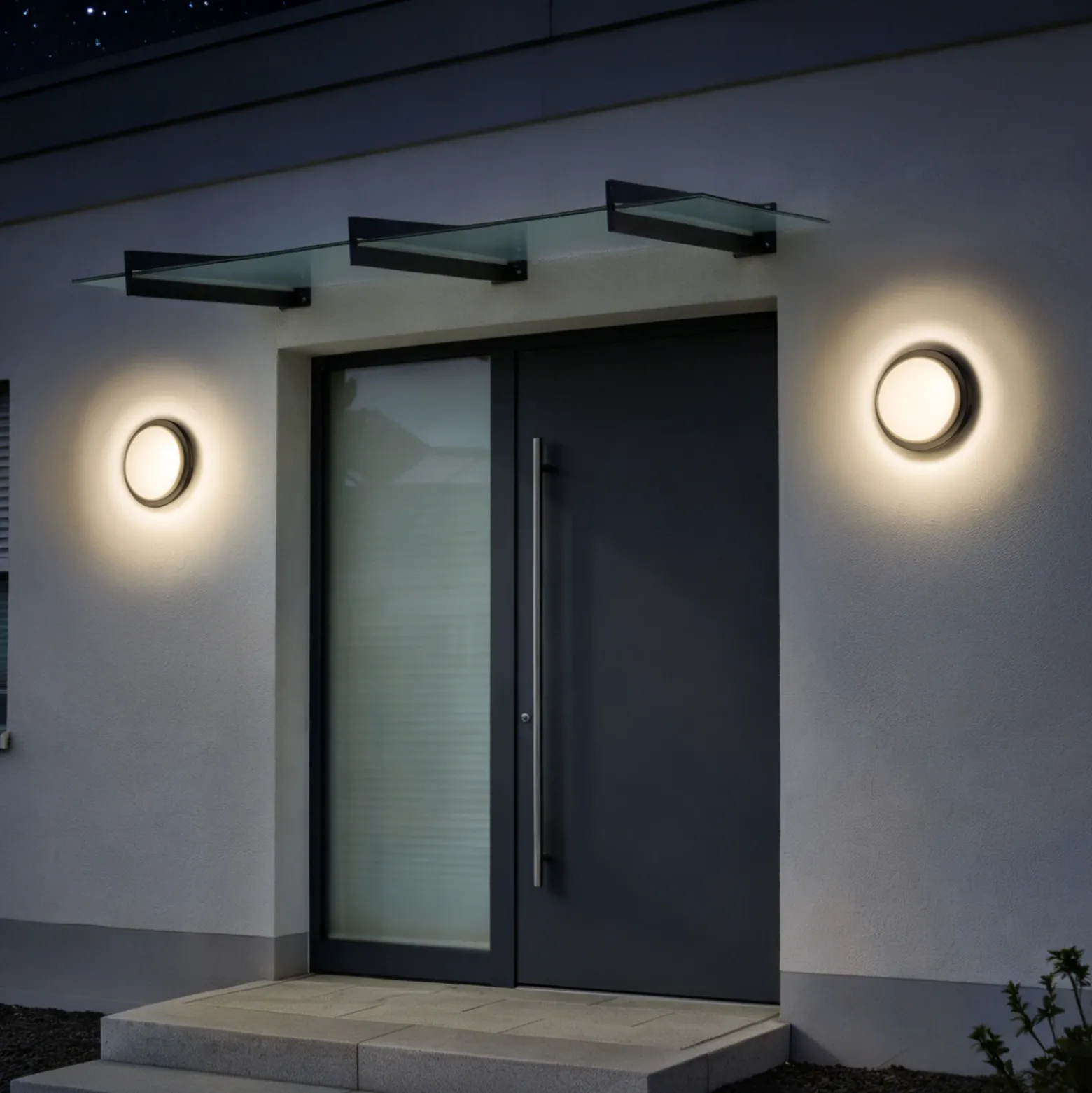 Aplique de pared LED CMD 9162, sensor crepuscular, Ø 26 cm, CCT, IP54