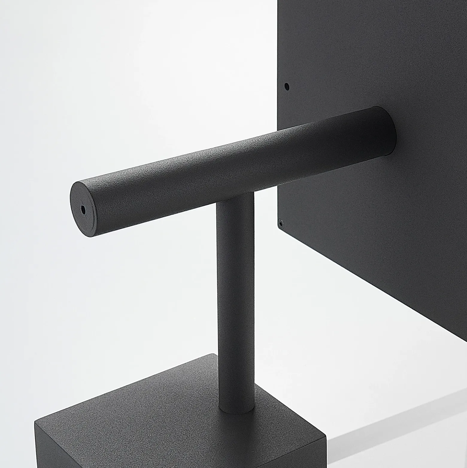Aplique de pared LED Cube de Lucande, antracita, vidrio, 37 cm, IP54