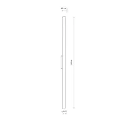 Aplique de pared LED Demi L, rojo ladrillo, aluminio, altura 144 cm, IP54