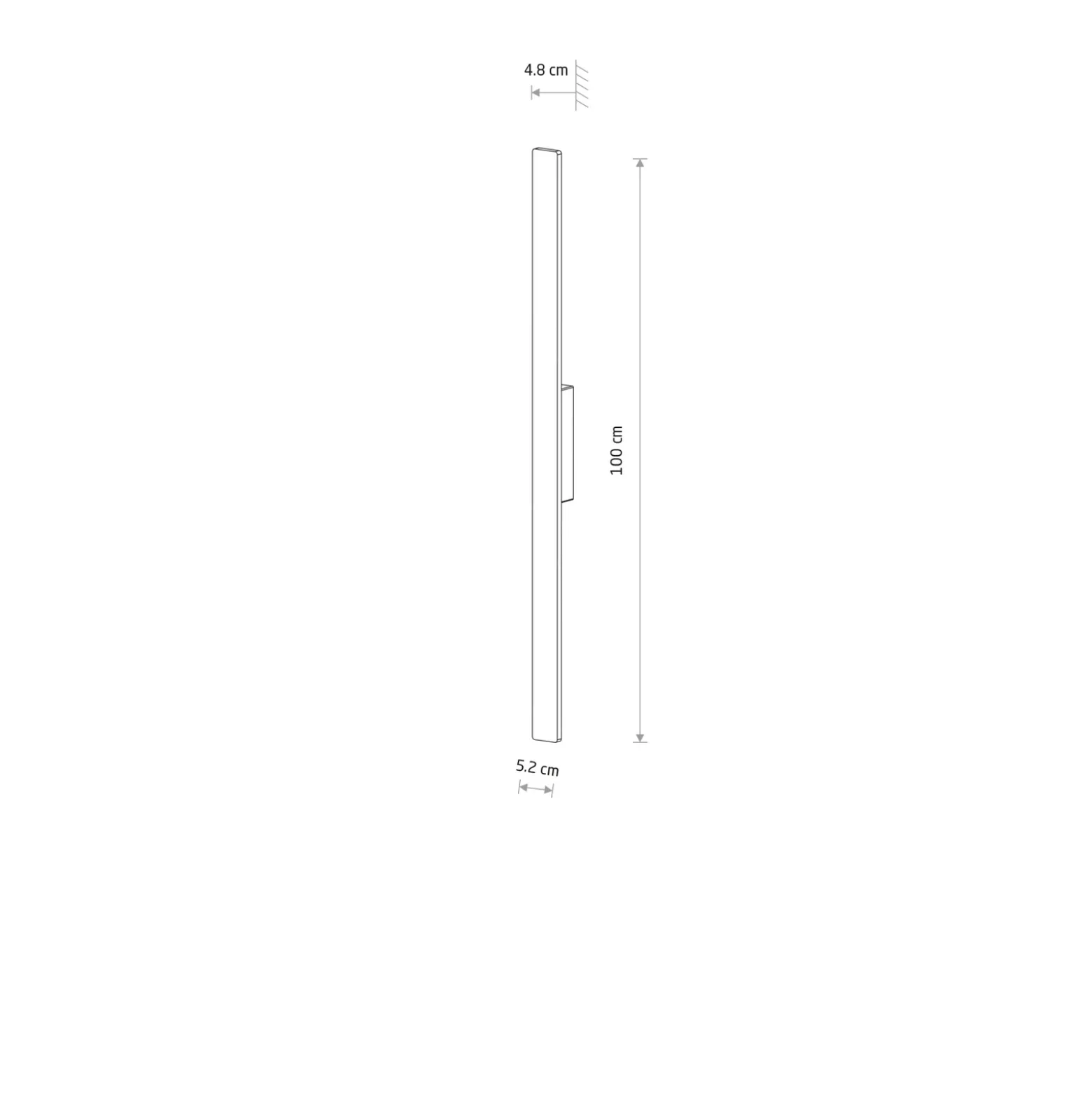 Aplique de pared LED Demi M, arena, aluminio, altura 100 cm, IP54
