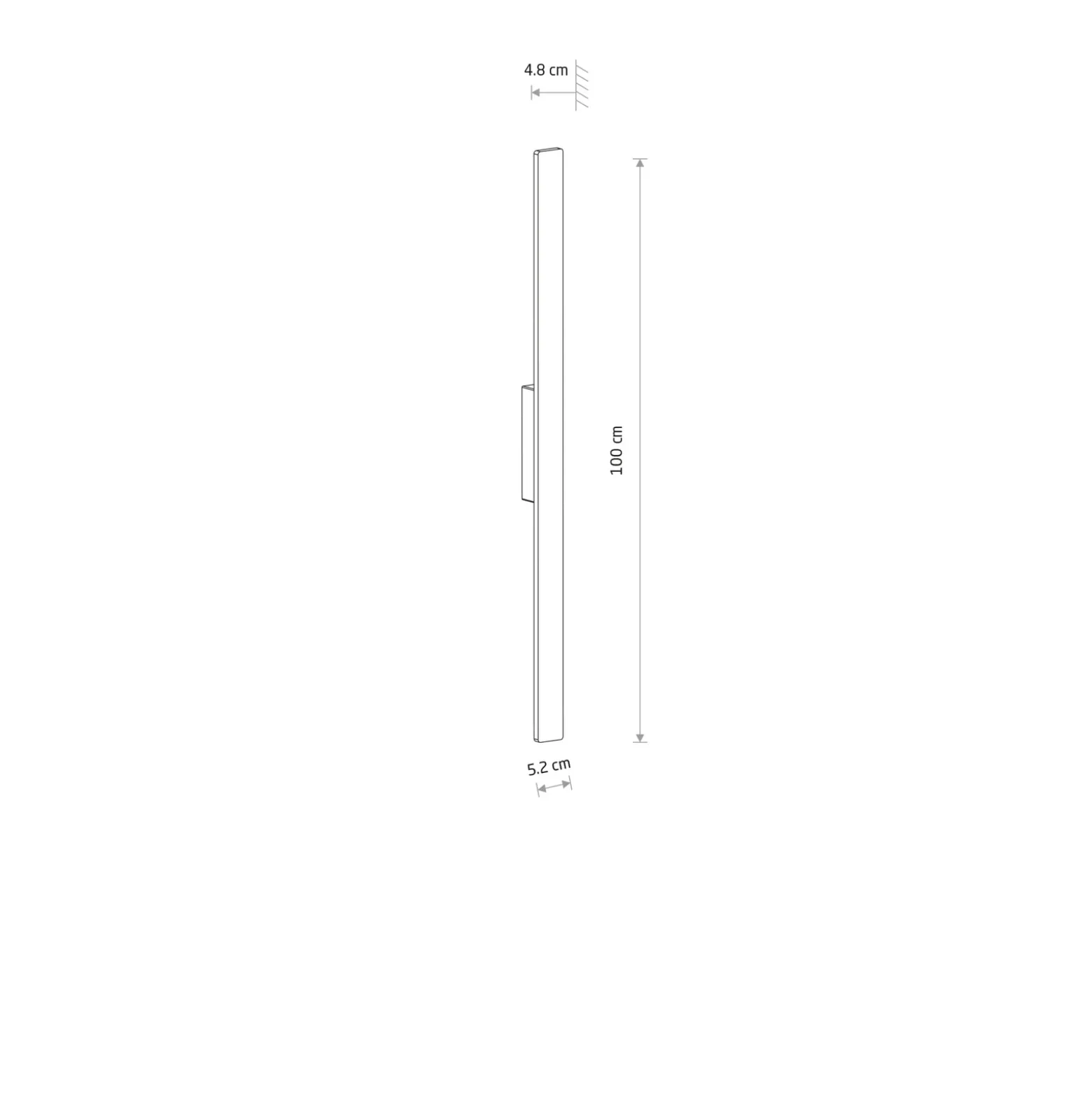 Aplique de pared LED Demi M, rojo ladrillo, aluminio, altura 100 cm, IP54