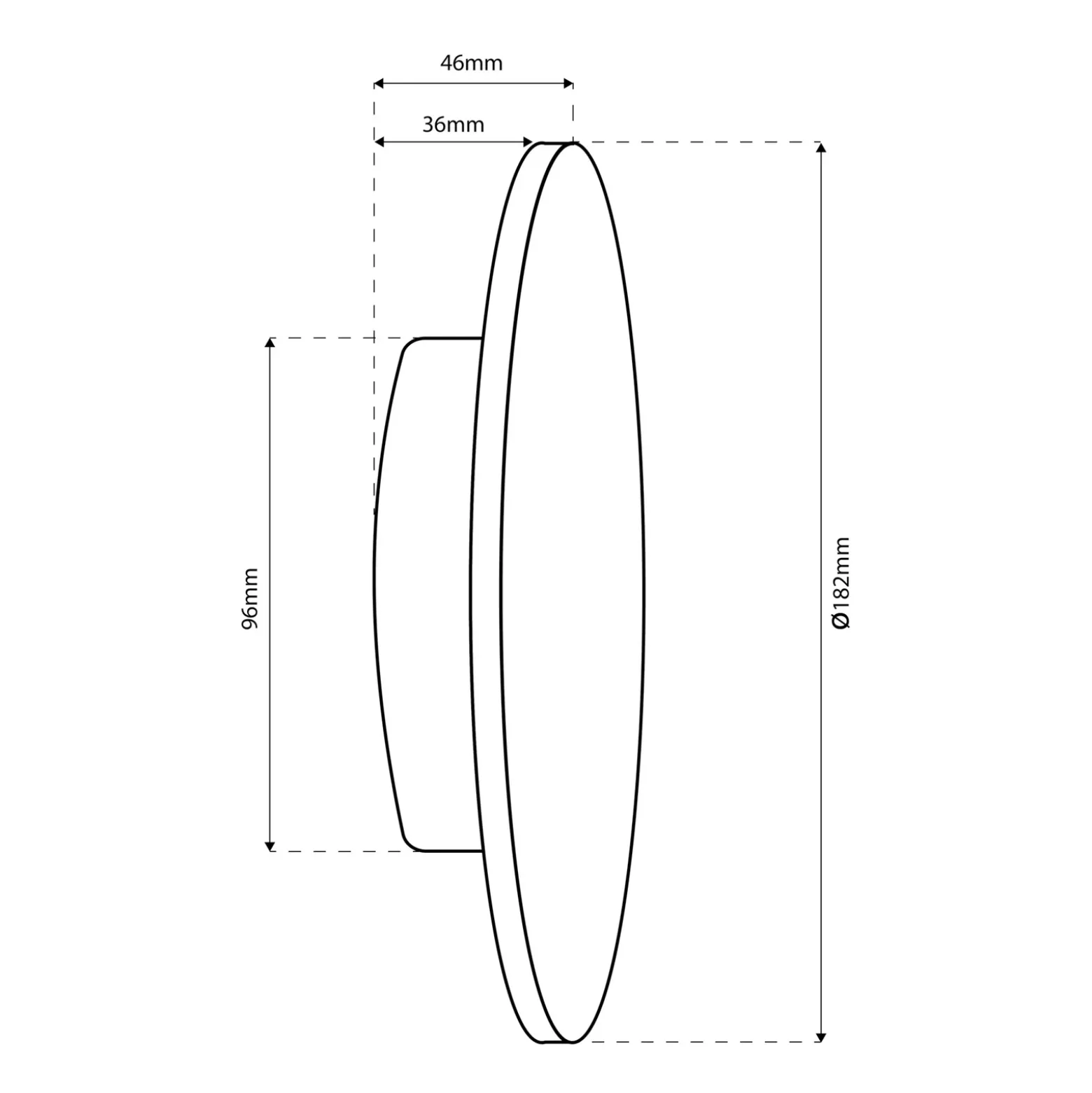Aplique de pared LED Disk, Ø 18 cm, negro, plástico, IP65, CCT