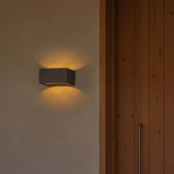 Aplique de pared LED Glint, 3000K, 15 cm, gris, hormigón, IP55